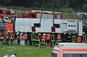 Schwerer Unfall mit Reisebus Lohmar Donrather Dreieck P542